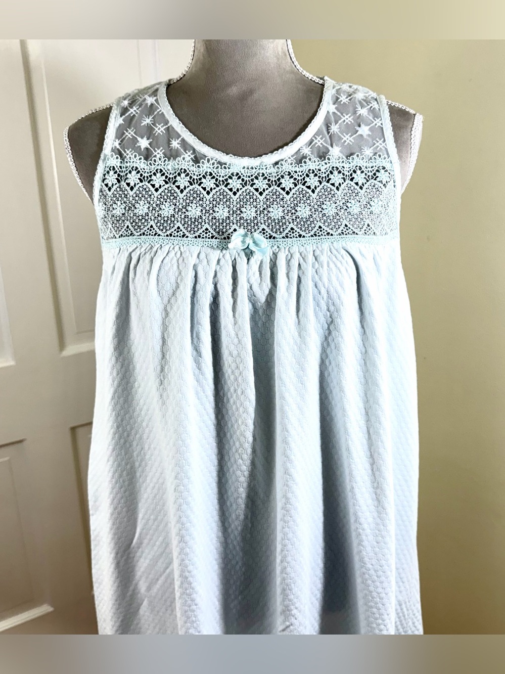 Go Softly Nightgown Lingerie Sleepwear House Dress L  Light Blue  Cotton Comfy